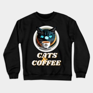 Cat Mother Coffee Lover Crewneck Sweatshirt